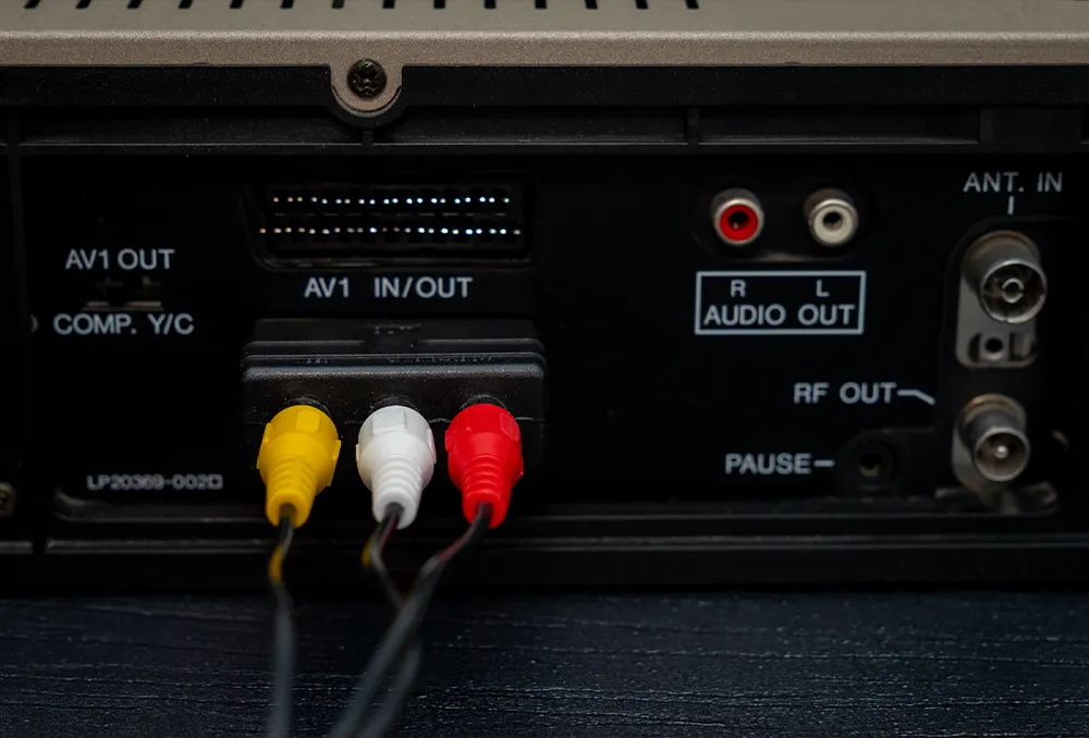Aansluitingen voor audio en video vhs
